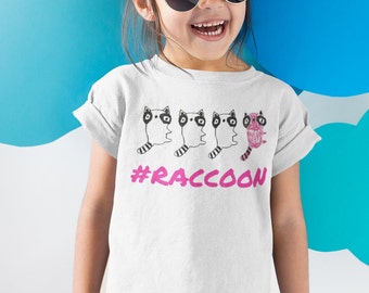 Raccoon Kids Tee ~ Raccoon Lovers ~ Raccoon with Hashtag