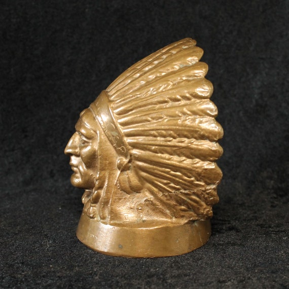 Castelion® Guy Motors Truck And Bus Radiator Cap - Brass Native American Indian Feathers Mascot