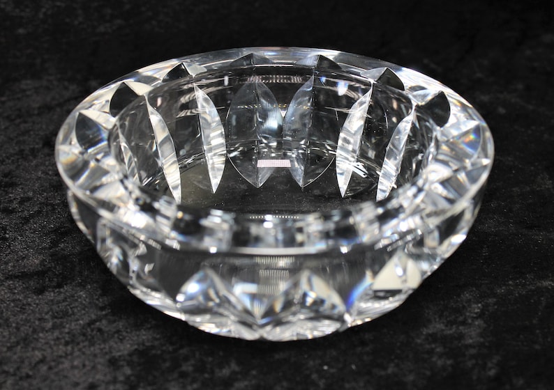 Orrefors Cut Crystal Glass Bowl Swedish Art Glass Sven Palmqvist 3756/5 5 Diameter Bowl Collectible Display Decor image 2