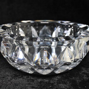 Orrefors Cut Crystal Glass Bowl Swedish Art Glass Sven Palmqvist 3756/5 5&quot; Diameter Bowl Collectible Display Decor