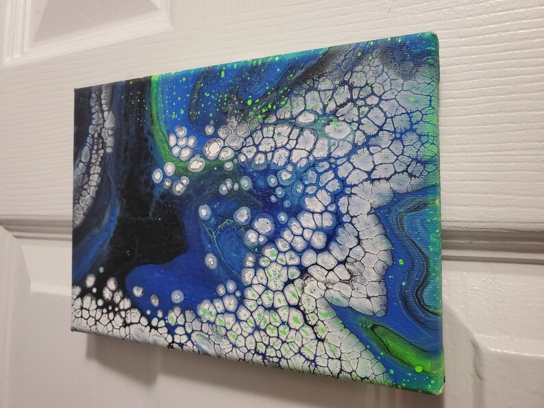 Fluid Art Paint Pour Art Painting on Stretched Canvas Etsy