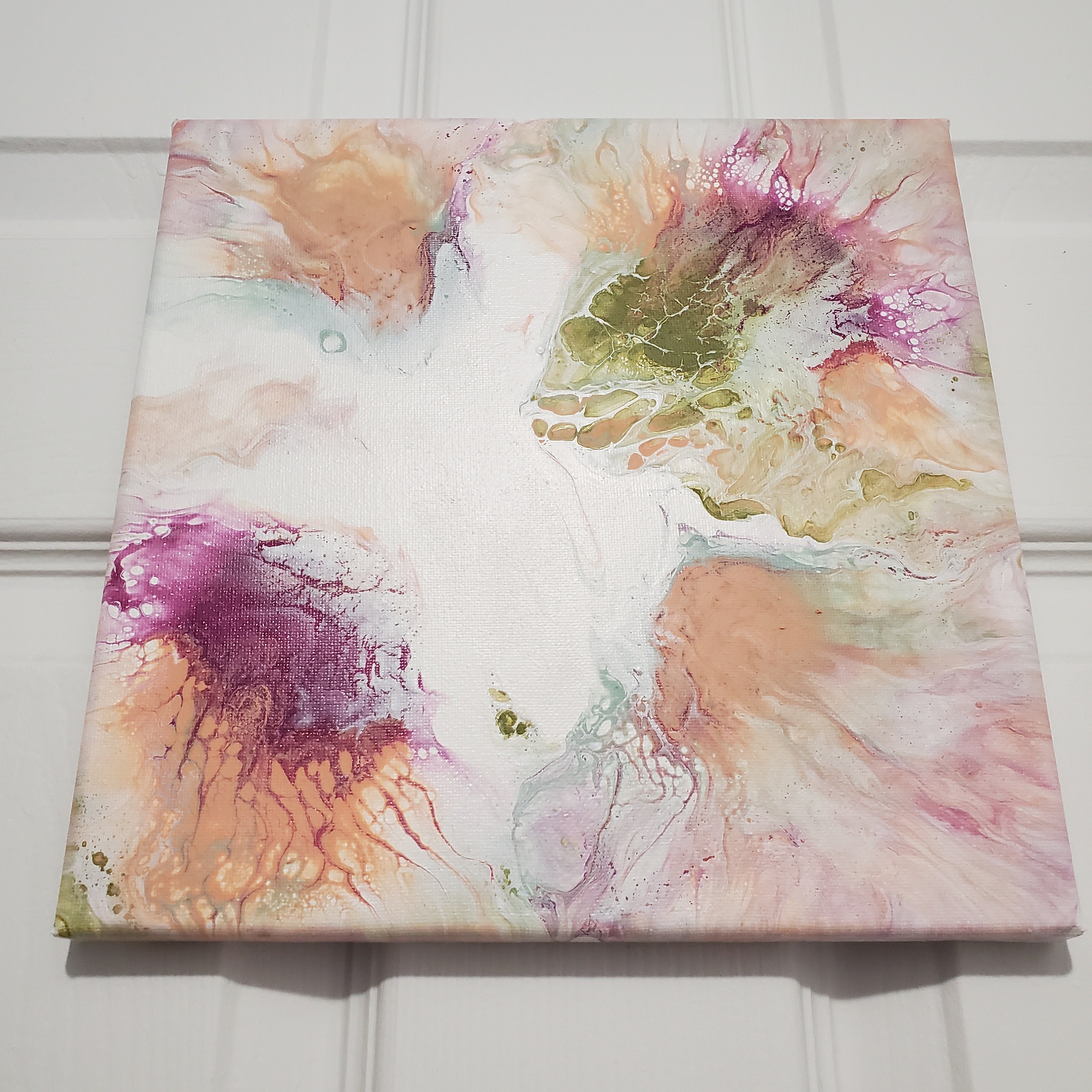 Fluid Art Stretched Canvas 10x10 Etsy UK