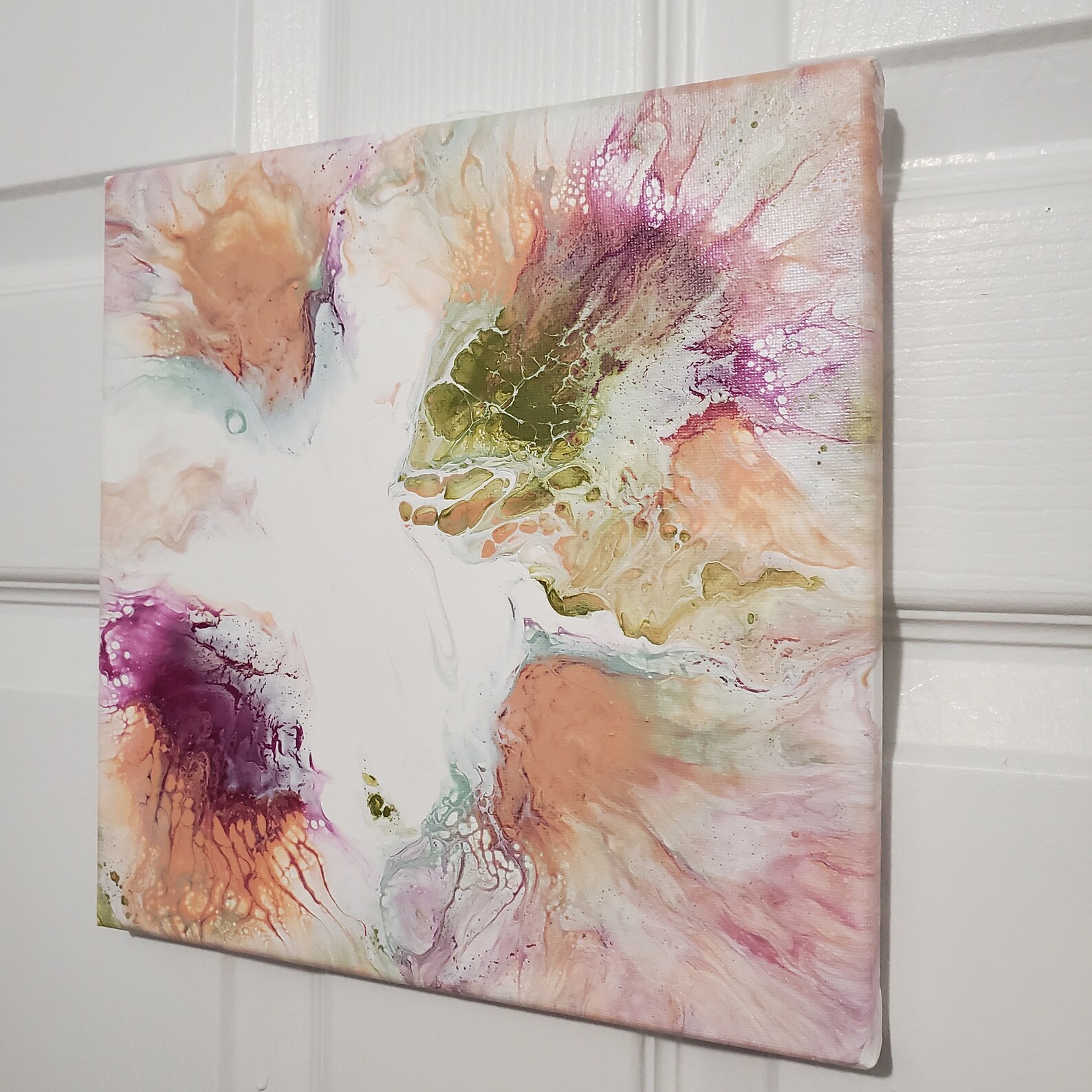 Fluid Art Stretched Canvas 10x10 Etsy UK