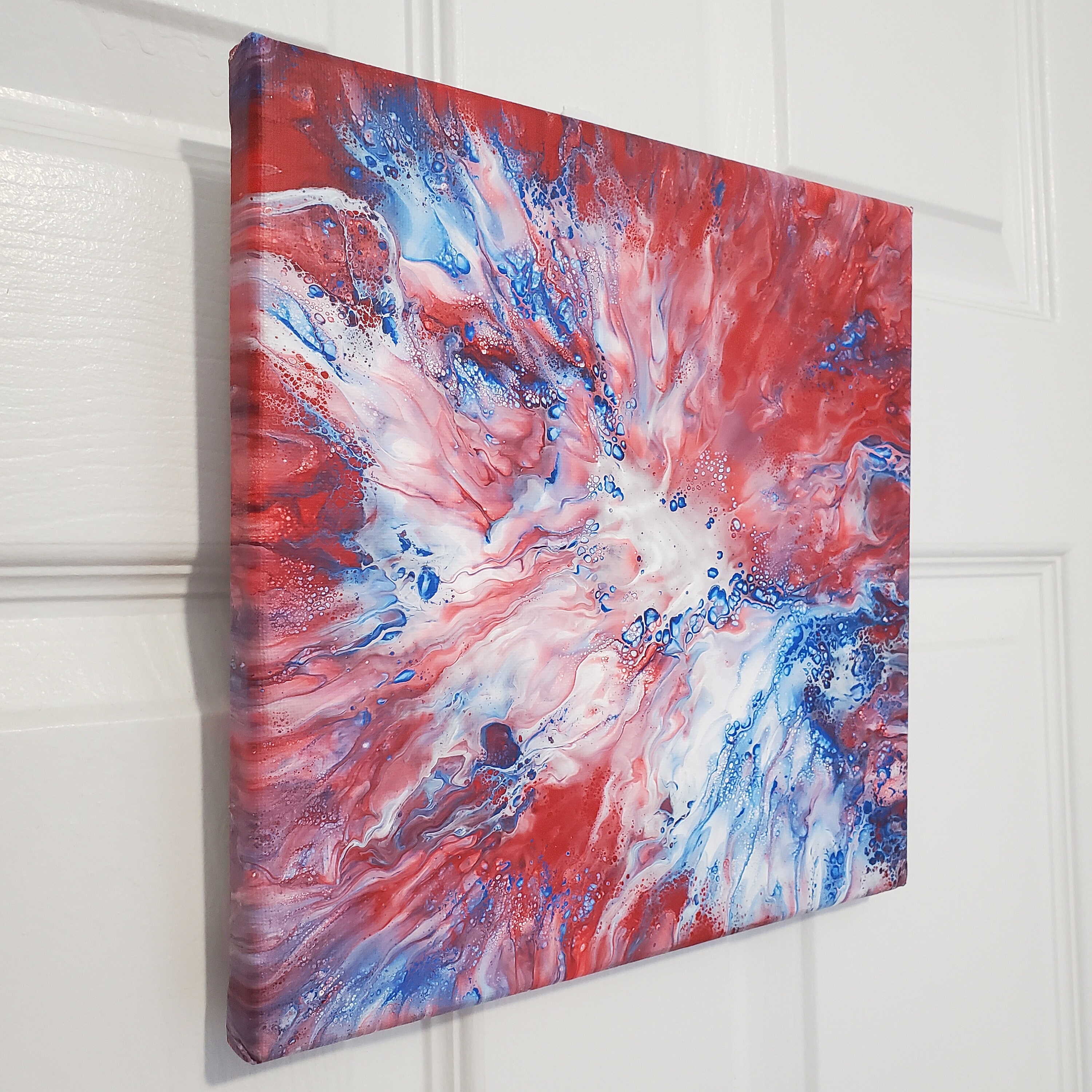 Fluid Art Stretched Canvas 10x10 Etsy.de