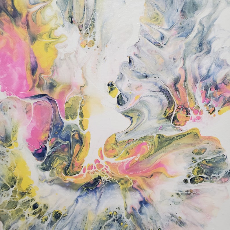 Pair! 10x10 Fluid Art Stretched Canvas