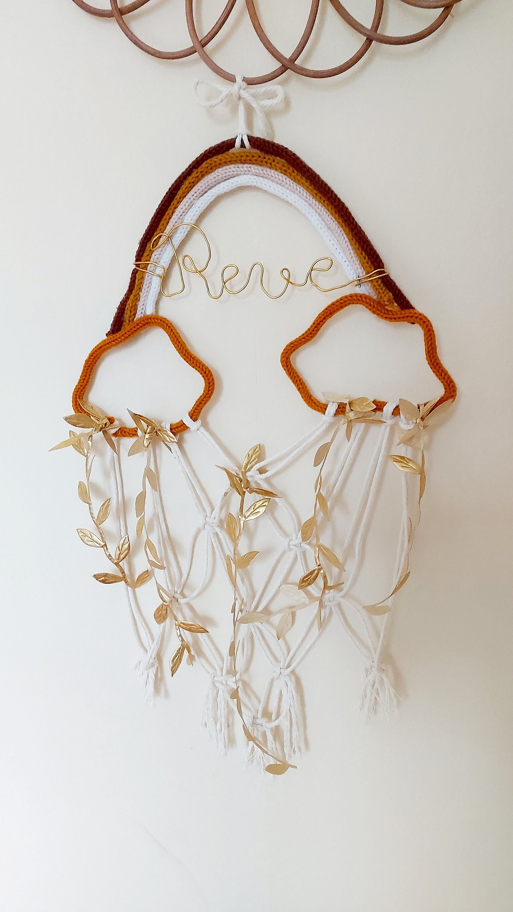 Attrape Rêve Macramé Arc en Ciel - Idées Cadeaux Décoration d'intérieur Chambre Bébé Salon