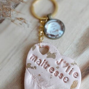 Polymer clay message key ring image 4