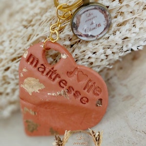 Polymer clay message key ring image 7