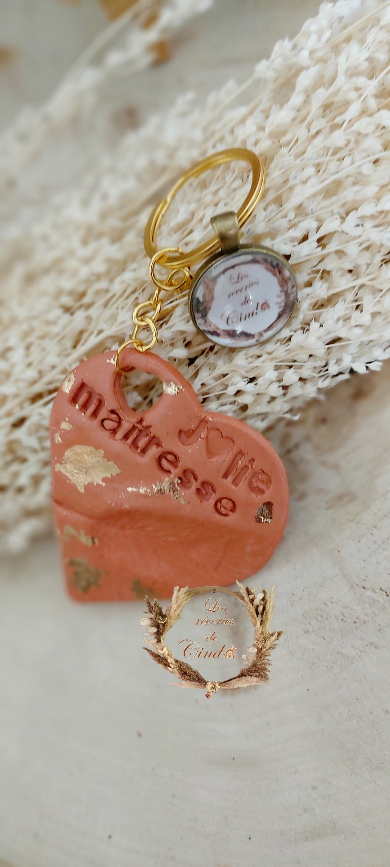 Polymer clay message key ring image 7