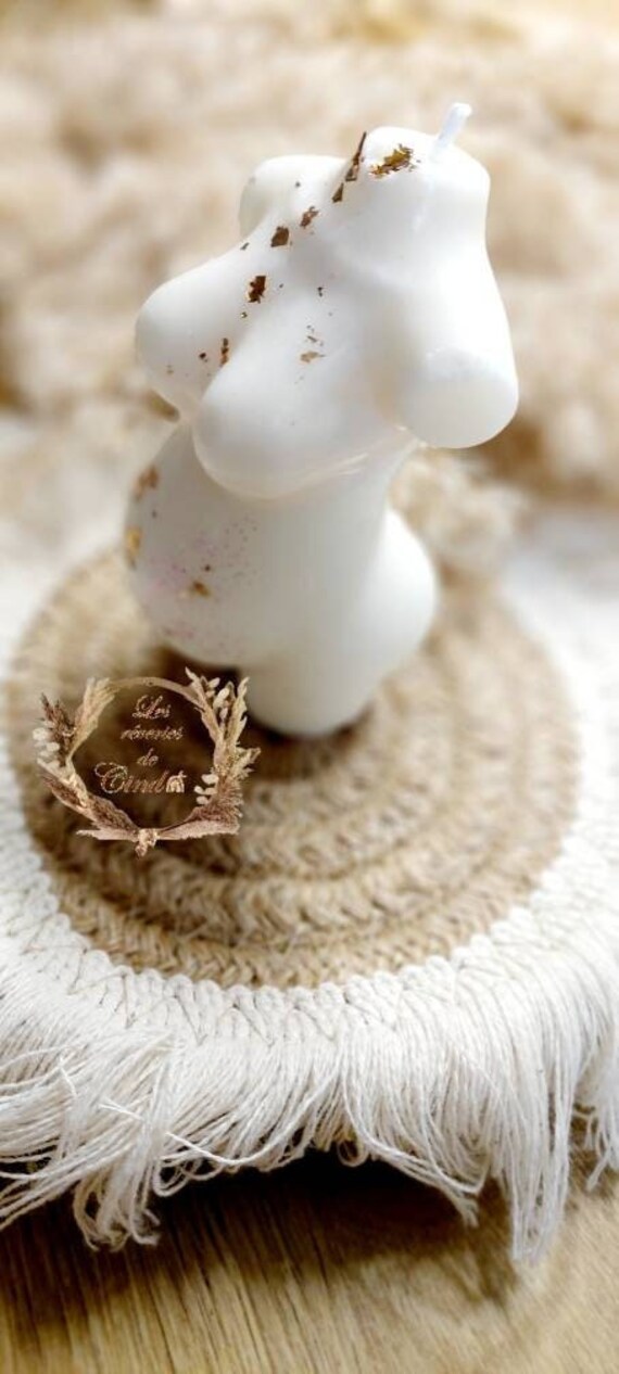 Bougie Lien Éternel Femme Enceinte en Relief à La Cire de Soja - Idées Cadeaux Décoration d'intérieu