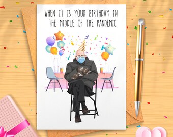 Bernie Birthday Card Etsy bernie birthday card etsy