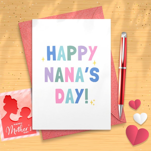 Happy Nana's Day Card. Nana’s Day Card. Card For Grandma. Mother's Day Card. Card For Nana. Grandma. Nana. Cute Nana Card [02742]