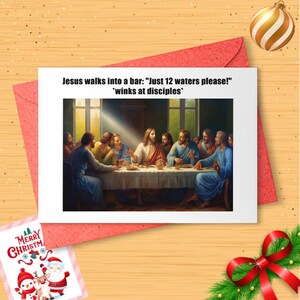 Funny Jesus Christmas Card, Funny Christmas Card, Funny Holidays Card, Jesus Christ, Merry Christmas, Christmas Humor, Funny Xmas [CR]