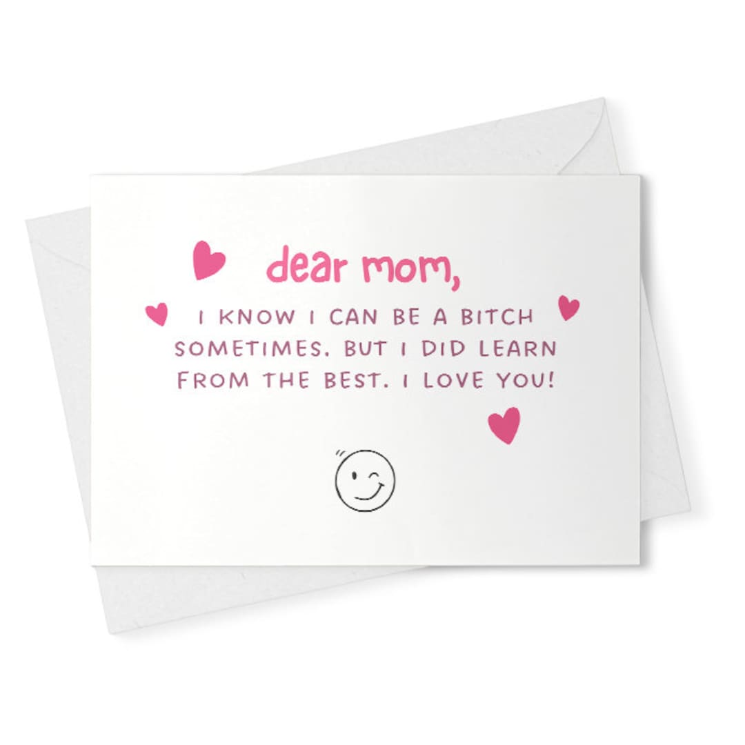 Funny Birthday Card for Mom - Sarcastic Mother's Day Card From Daughter ...