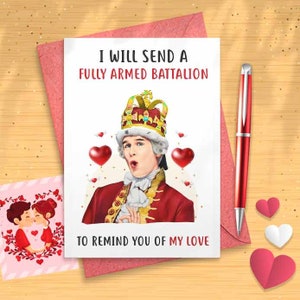 Funny King George Card - Romantic Card, Cute Love Card, Funny Valentines Day, Greeting Card, Love Greeting, Funny Love Card [00031]