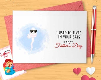 Funny Rude Father's Day Card - Sperm Card, Card For Him, Father's Day Card, Funny Card For Him, Funny Father's Day, Gift For Dad - [01557]