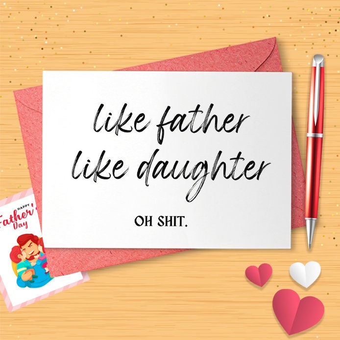 Like Father Like Daughter – Lustige Geburtstagskarte Für Papa & Tochter (21x14,8 Cm) Auf Leinenkarton
