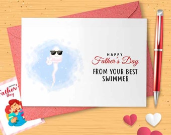 Funny Rude Father's Day Card - Sperm Card, Card For Him, Father's Day Card, Funny Card For Him, Funny Father's Day, Gift For Dad [00579]