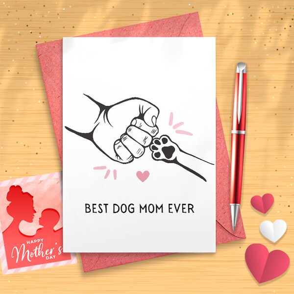 Best Dog Mom Card From The Dog, Happy Mothers Day From The Dog, Cute Dog Lover Card For Her, Best Dog Mom Card From The Dog, Happy [03005]