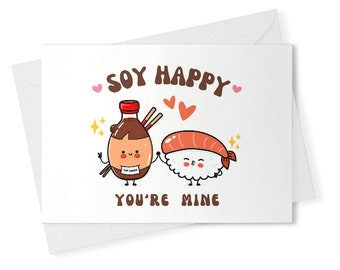 Anniversary card funny anniversary card for husband sushi card food pun i love you cardlove you card funnyhappy anniversary card [02035]