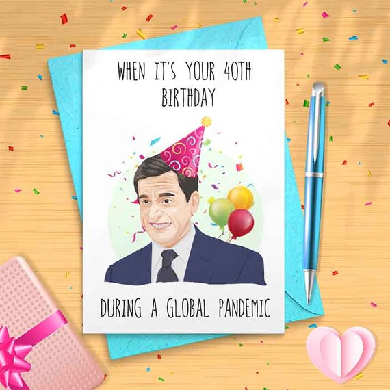 Funny Michael Scott Cringe Face Birthday Card The Office Etsy