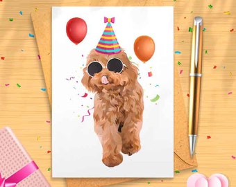 Poodle Birthday Card - Swag [00368]