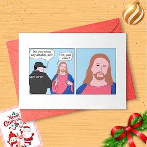 Funny Jesus Christmas Card, Funny Christmas Card, Funny Holidays Card, Jesus Christ, Merry Christmas, Christmas Humor, Funny Xmas [CR]