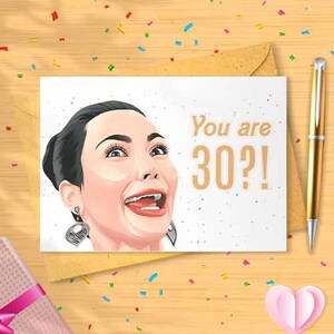 Funny Kim &#39;30?!&#39; Birthday Card - Birthday Wishes, Funny Birthday Card, Happy Birthday, Card For Best Friend [00591]