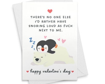 Humorous Valentine's Day Card for Snoring Happy Vday Gifts Cards for Husband Wife Women Men Snoring Loud Next To me Bday Card [01834]