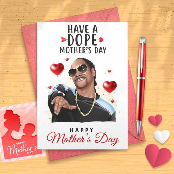 Funny Hip-hop Mother's Day Card - Funny Stoner Gifts, Stoner Mother's Day Card, Funny Weed Birthday, 420 Silly Stoner, Cool Stoner  [00609]