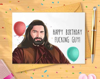 Nandor Funny Birthday Card - Vampire Humor for Boyfriend, Spooky Greeting, Unique Wishes, Humorous Gift for Him [00022]