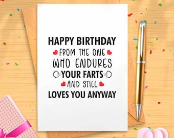 Funny Birthday Card for Husband -  Wife Boyfriend Birthday Card Birthday Card Girlfriend Partner [00635]