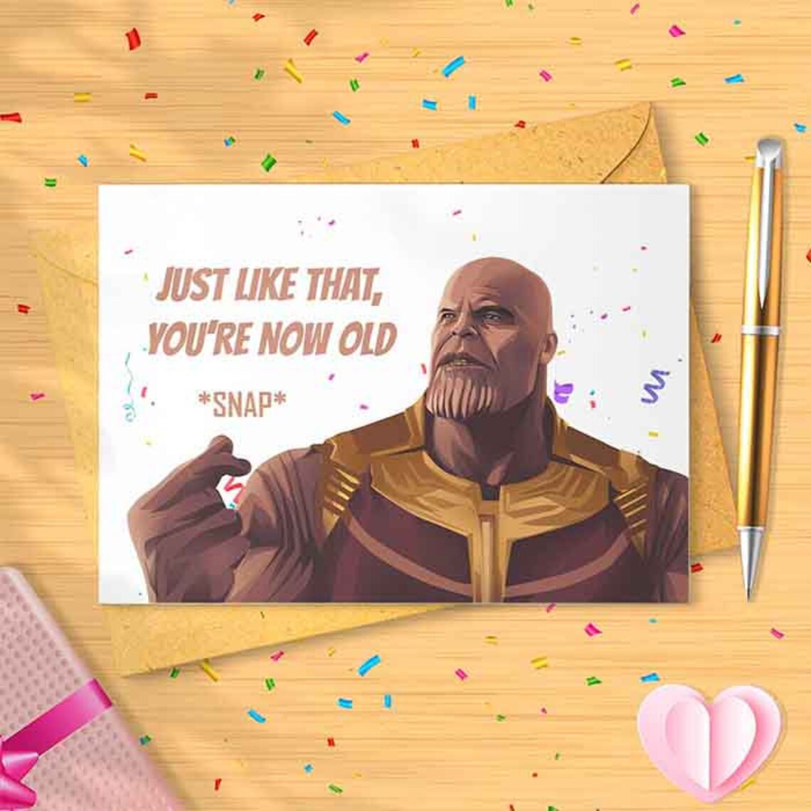 Thanos Bday Karte Marvel SuperHeld Avengers Thanos | Etsy