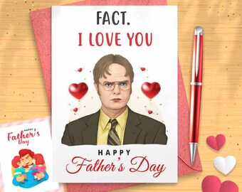 Funny Dwight Father's Day Card - Card For Dad, Card For Him, Father's Day Card, Funny Card For Him, Office Card, Gift For Dad [00645]