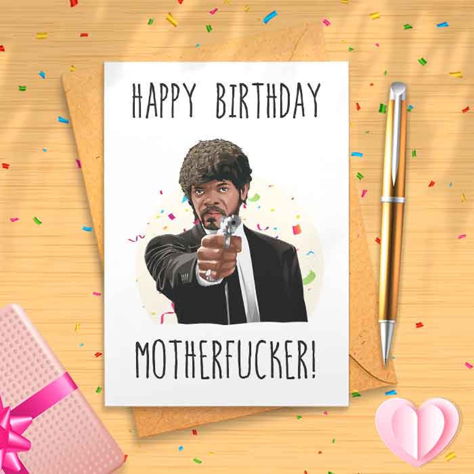 Pulp Fiction Birthday Card Samuel L Jackson Etsy
