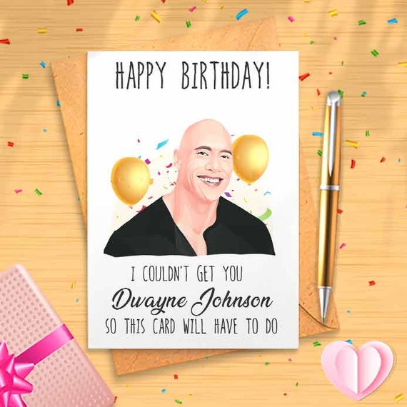 Dwayne Johnson Birthday Card The Rock Card Dwayne Johnson | Etsy