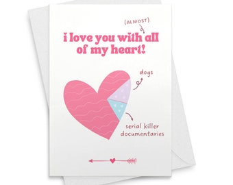 Funny Valentine's Day Card for Him Cute Anniversary Card for Husband Love You with All of My Heart [01991]