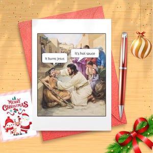 Funny Jesus Christmas Card, Funny Christmas Card, Funny Holidays Card, Jesus Christ, Merry Christmas, Christmas Humor, Funny Xmas [CR]