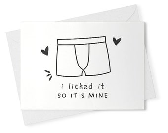 Funny Birthday Anniversary or Valentine's Day Card - Naughty Card for Husband or Boyfriend [02028]