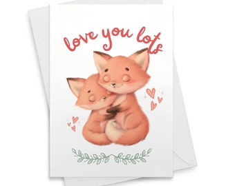 Fox lover card Cute Valentines card Valentines day card Romantic Valentines card Valentines card for her for him Anniversary card [01718]