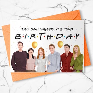 Funny Friends Birthday Card - Humor for Best Friends, Happy Birthday Gift, Sitcom Themed Holiday Card, 1990s Style Greeting [00110]
