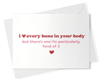 Naughty Anniversary Birthday Valentine's Day Card for boyfriend or husband. Funny cheeky card. Humorous adult rude risque love heart [01894]