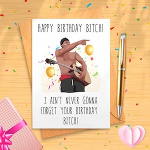 I Love You Bitch Meme Birthday Card - Funny Birthday Card for Him or Her, Best Friend, Husband, Boyfriend [00056]