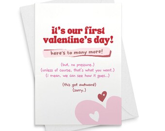 Funny Valentine Card - First Valentine's Day Card Love Card New Couple For Her For Him Sarcastic Awkward [01929]