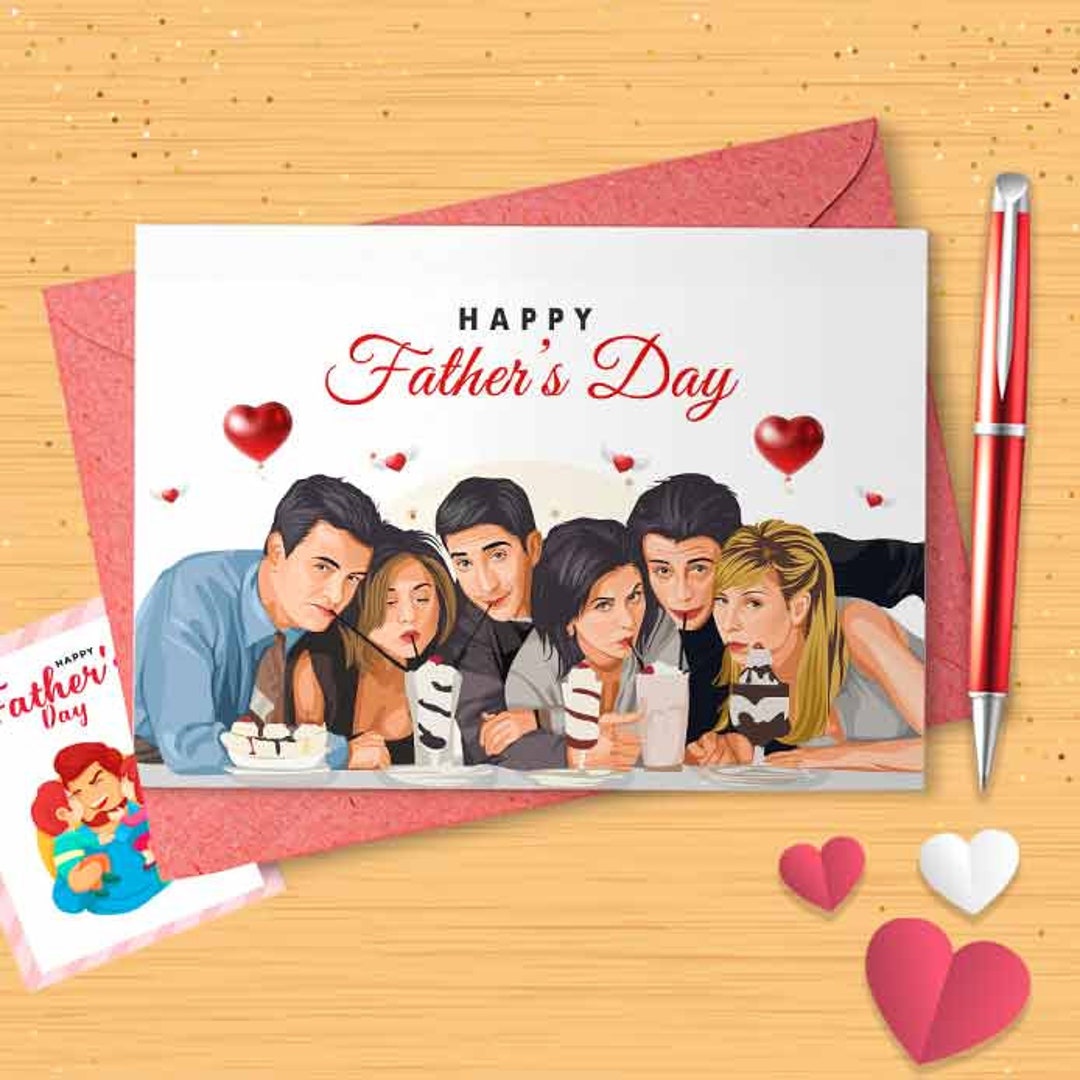 Funny Friends Father's Day Card Card for Dad, Card for Him, Father's ...