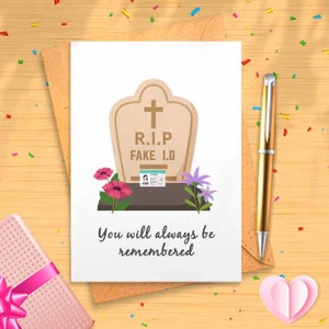 Funny 21st Birthday Card RIP Fake ID - Best Friend Gift for 21st Milestone [00098]