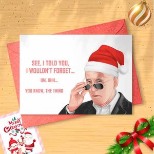 Funny Biden Christmas Card - Funny Holidays Card, Merry Christmas, Christmas Humor, Funny Xmas, Stocking Stuffers, Snarky Christmas [CR]