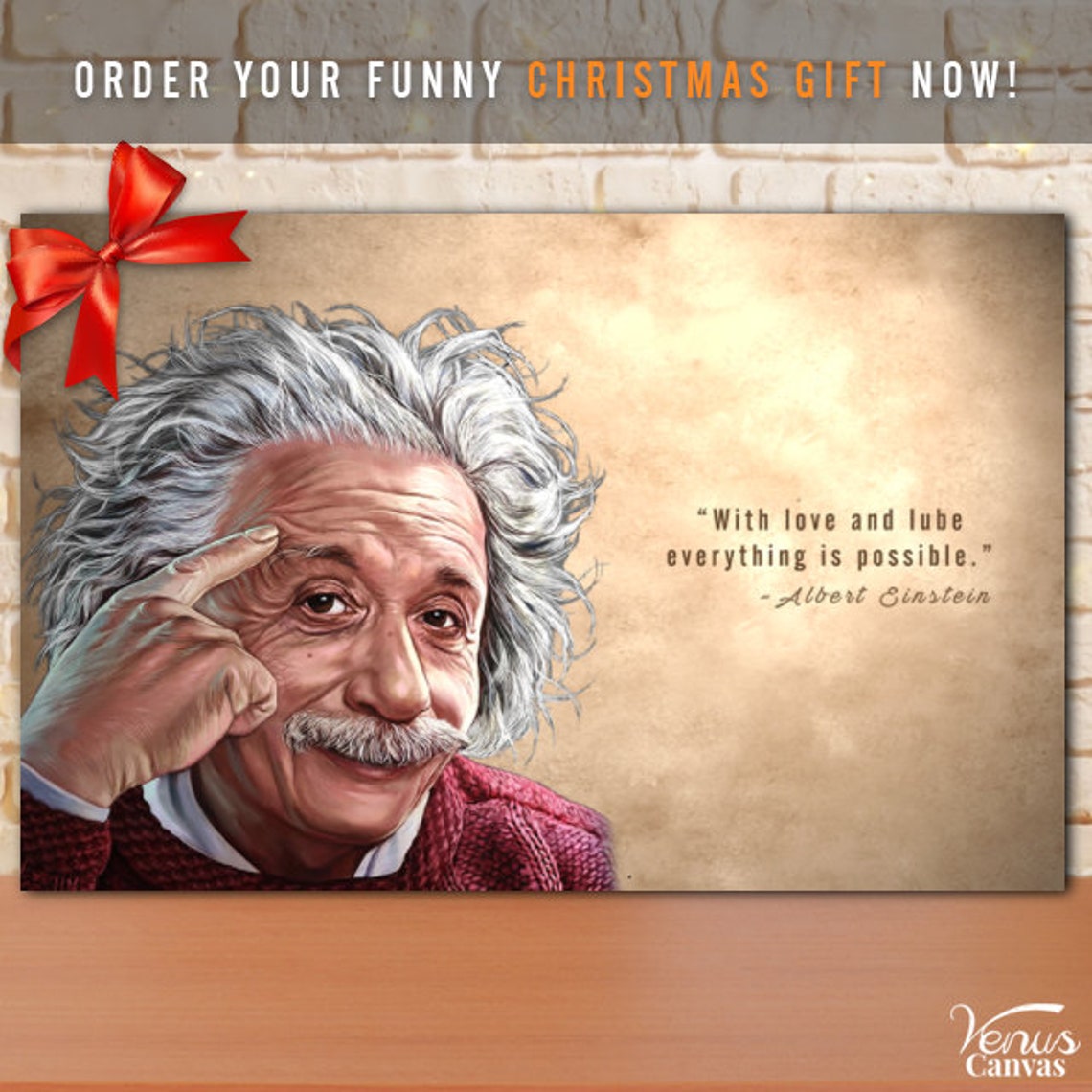 Funny Albert Einstein Canvas Christmas Gift Birthday Gift Etsy
