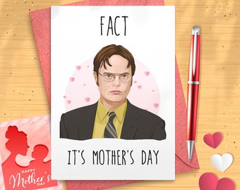 Fact: It Is Mother’s Day Dwight Card Mother’s Day Card, Dwight Card Mother’s Day, The Office Mother’s Day Card, Dwight Schrute [00298]