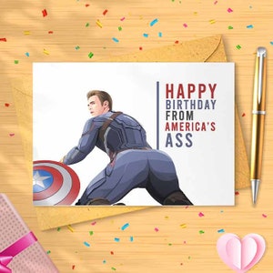 Funny America's Ass Birthday Card - From America's Ass, Greeting Card, Birthday Card [00001]